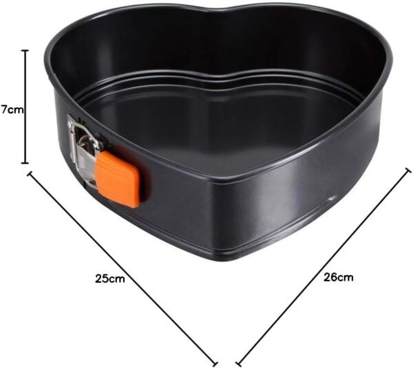 Le Creuset 94103326001100 Non-stick Heart Springform Cake Tin, 24.8 x 23.8 x 6.9 cm, Sourdough Resistant, Made of Carbon Steel, Anthracite/Orange