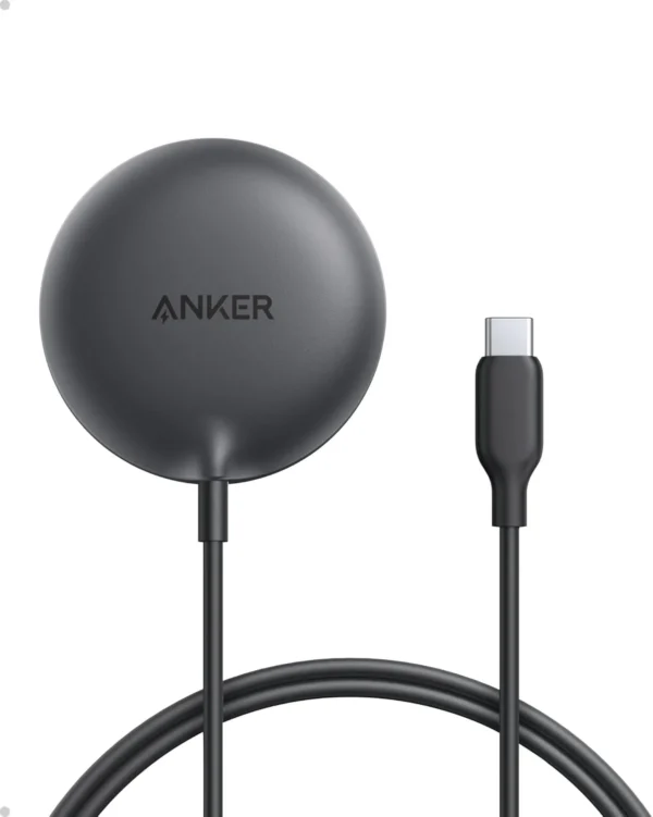 Anker Zolo Magnetic Wireless Charger, Qi2 Certified 15W MagSafe Compatible Wireless Charging Pad, for iPhone 16/15/14/13 Series, AirPods and More (Adapter Not Included)
