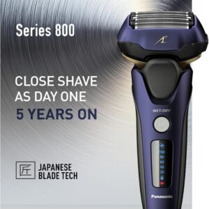 Panasonic Series 800 ES-LV67 Elektrischer Nass- & Trockenrasierer, 5-fach-Scherkopf Mit Linearmotor Und Bartsensor Technologie, Inklusive Pop-up Trimmer Und 16D-Multi-Flex-Kopf, Navy Blau