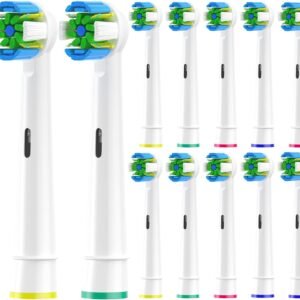 WENS Aufsteckbürsten Kompatibel mit Oral b Braun Elektrische Zahnbürste, Zahnbürstenköpfe Geeignet für Oral-B Pro1000/2000/3000/5000/Vitality und mehre, Floss Weiß12er